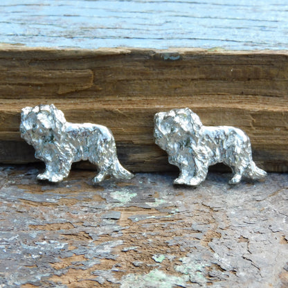 Cavalier King Charles Spaniel Cufflinks, Handcast Pewter Cufflinks, Polished Finish