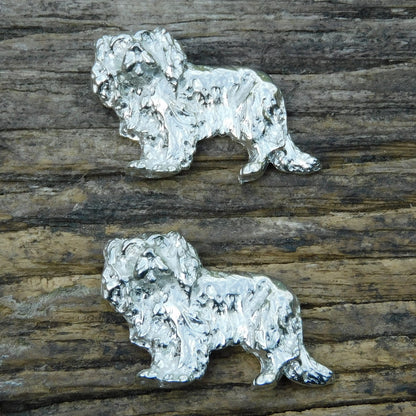 Cavalier King Charles Spaniel Cufflinks, Handcast Pewter Cufflinks, Polished Finish