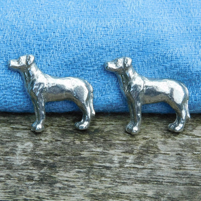 Dog Cufflinks, Handcast Pewter Cufflinks, Polished Finish