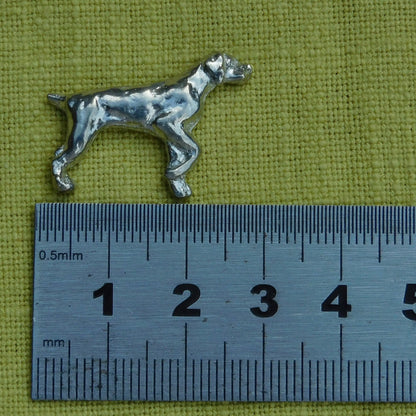 Pointer Dog Cufflinks, Handcast Pewter Cufflinks, Polished Finish