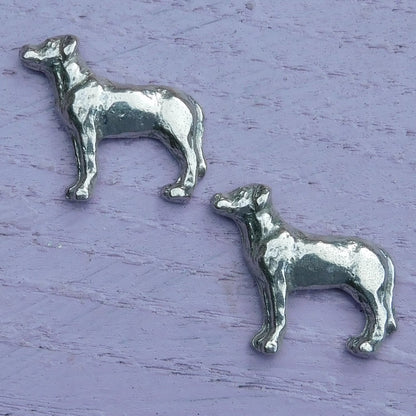 Dog Cufflinks, Handcast Pewter Cufflinks, Polished Finish