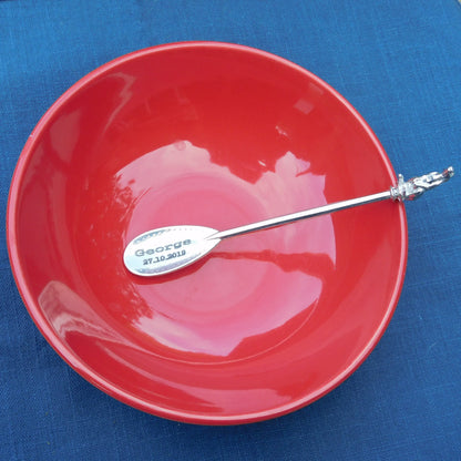 Birthday Jam Spoon, Pewter Baby Spoon, Personnalised Spoon, Handmade, in Finest Pewter, by William Sturt