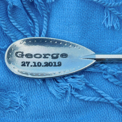 Birthday Jam Spoon, Pewter Baby Spoon, Personnalised Spoon, Handmade, in Finest Pewter, by William Sturt