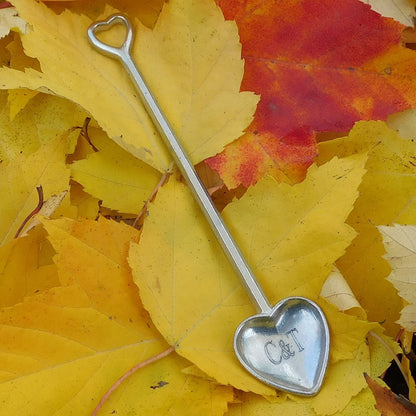 Heart Shaped Birthday Jam Spoon, Pewter Baby Spoon, Personnalised Spoon, Handmade, in Finest Pewter, by William Sturt