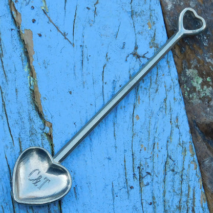 Heart Shaped Birthday Jam Spoon, Pewter Baby Spoon, Personnalised Spoon, Handmade, in Finest Pewter, by William Sturt