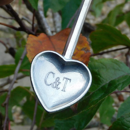 Heart Shaped Birthday Jam Spoon, Pewter Baby Spoon, Personnalised Spoon, Handmade, in Finest Pewter, by William Sturt