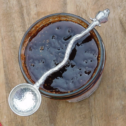 Robin Sugar Spoon With Round Bowl, Handcast in Fine Pewter by William Sturt