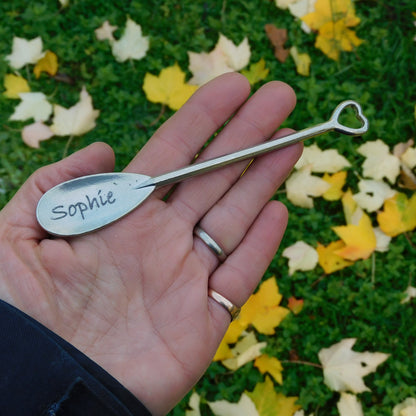 Personnalised Spoon, Birthday Jam Spoon, Love Spoon, Handmade, in Finest Pewter, by William Sturt