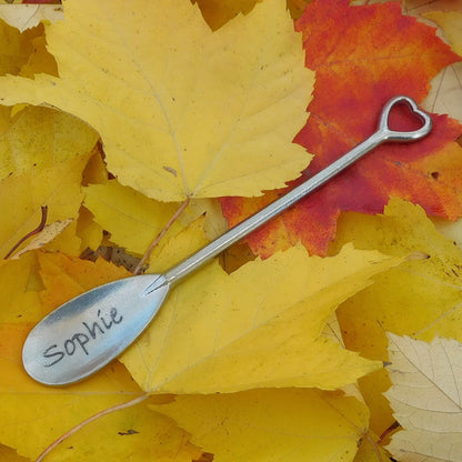 Personnalised Spoon, Birthday Jam Spoon, Love Spoon, Handmade, in Finest Pewter, by William Sturt