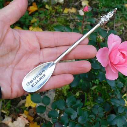 Birthday Jam Spoon, Pewter Baby Spoon, Personnalised Spoon, Handmade, in Finest Pewter, by William Sturt