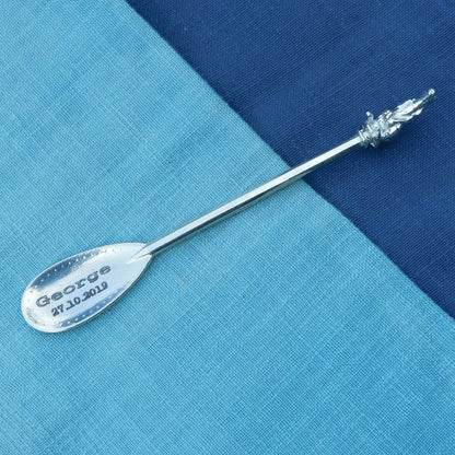 Birthday Jam Spoon, Pewter Baby Spoon, Personnalised Spoon, Handmade, in Finest Pewter, by William Sturt