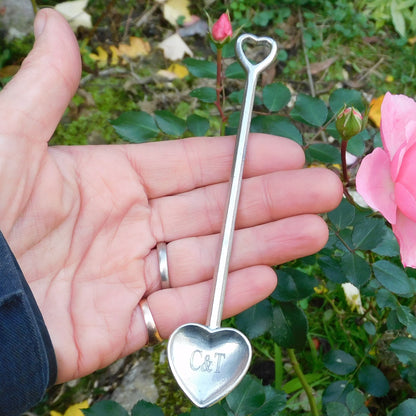 Heart Shaped Birthday Jam Spoon, Pewter Baby Spoon, Personnalised Spoon, Handmade, in Finest Pewter, by William Sturt