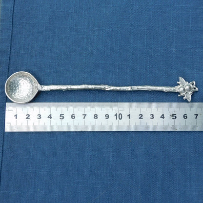 Long Handled Pewter Jam Spoon with Honey Bee Handle, Pewter Condiment Spoon, Handmade, in Finest Pewter, by William Sturt