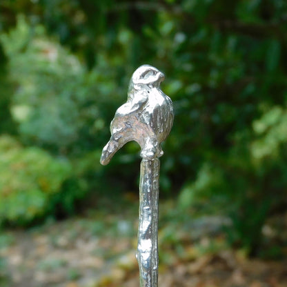 Robin Sugar Spoon With Round Bowl, Handcast in Fine Pewter by William Sturt