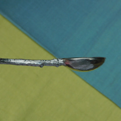 Robin Sugar Spoon With Round Bowl, Handcast in Fine Pewter by William Sturt