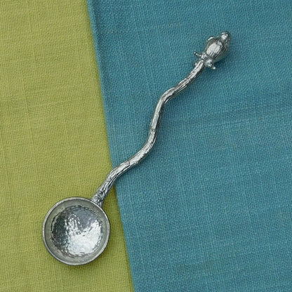 Robin Sugar Spoon With Round Bowl, Handcast in Fine Pewter by William Sturt