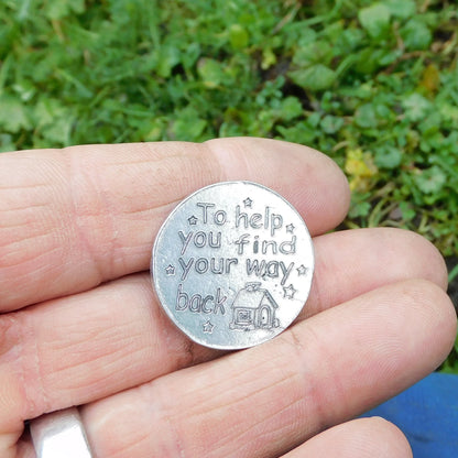 Compass Pocket Token with Message Card, Personnalised Pocket Token, Find Your Way Home, Handmade, in Finest Pewter, by William Sturt