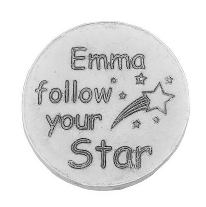 Compass Pocket Token with Message Card, Personnalised Pocket Token, Follow Your Star, Handmade, in Finest Pewter, by William Sturt