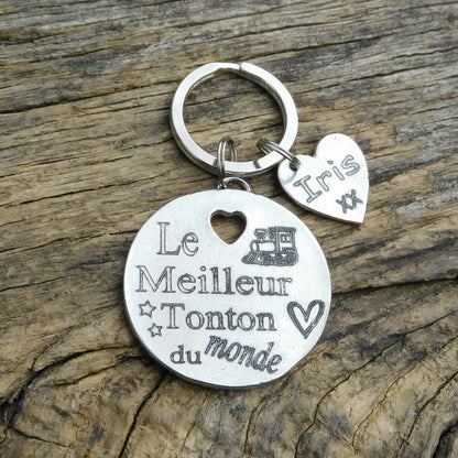 Personnalised Keyring, French Dreams Come True Keyring, Fais De Ta Vie Un Rêve et D'Un Rêve Une Réalité, Handmade Pewter, by William Sturt