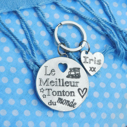 French Keyring, Le Meilleur Tonton du Monde, Personnalised Keyring, Handmade in Fine Pewter, by William Sturt