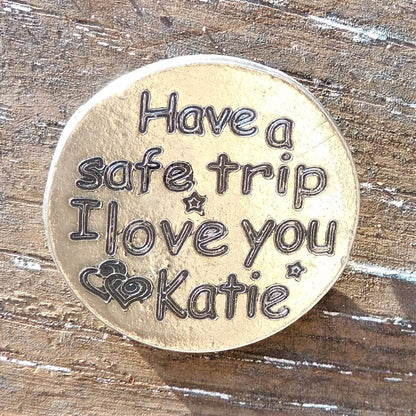 Compass Pocket Token with Message Card, Personnalised Pocket Token, Go See The World, Handmade, in Finest Pewter, by William Sturt