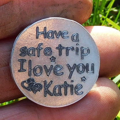 Compass Pocket Token with Message Card, Personnalised Pocket Token, Go See The World, Handmade, in Finest Pewter, by William Sturt