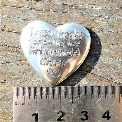 Personalised  Heart Token,  Love You Always Handmade, in Finest Pewter, by William Sturt.