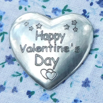 Valentine's Day Heart , Valentines Day Pocket Token, love you gift Handmade, in Finest Pewter, by William Sturt