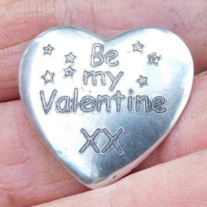 Valentine's Day Heart , Valentines Day Pocket Token, love you gift Handmade, in Finest Pewter, by William Sturt