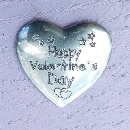 Valentine's Day Heart , Valentines Day Pocket Token, love you gift Handmade, in Finest Pewter, by William Sturt