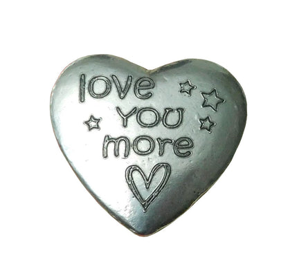 Love You More, love you gift Pocket Heart, Handmade, in Finest Pewter, by William Sturt