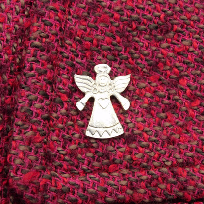 Angel Brooch, Handcast Pewter, Polished Finish