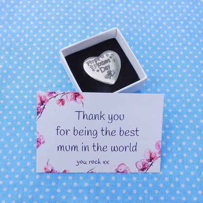 First Mothers Day Pocket Token, Heart Token For Mum, Pewter Heart Love Token, Hand Cast by William Sturt