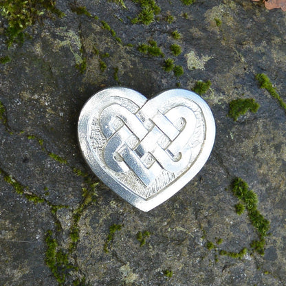 Black Leather Belt, Celtic Heart Buckle in Hand Cast Pewter, by William Sturt