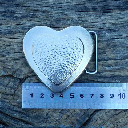 Rouge Leather Belt, Heart Buckle in Hand Cast Pewter, by William Sturt