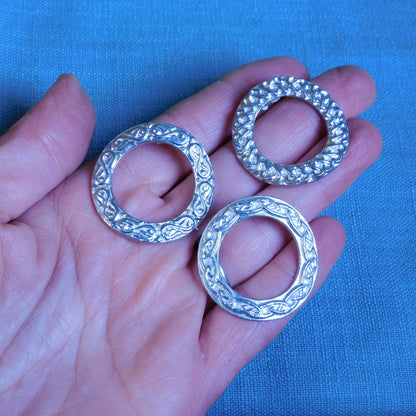Set of Celtic Candle Pins, Three Candle Pins, Celtic Knot Candle Decorations, Handmade, in Finest Pewter, by William Sturt
