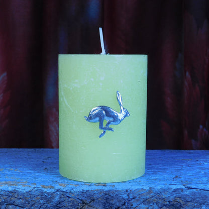 Set of Hare Candle Pins, Three Hare Candle Decorations, Handmade, in Finest Pewter, by William Sturt