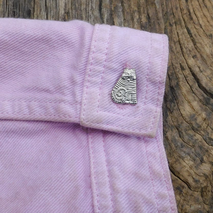 Striped Cat Cufflinks, Handcast Pewter Cufflinks, Polished Finish