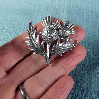 Set of 3 Thistle Candle Pins, Three Heart Candle Decorations, Handmade, in Finest Pewter, by William Sturt