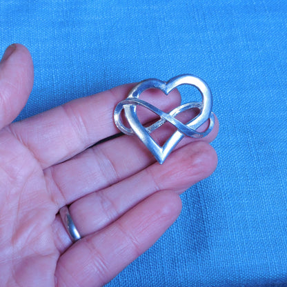 Set of Infinity Heart Candle Pins, Three Infinity Heart Candle Decorations, Handmade, in Finest Pewter, by William Sturt