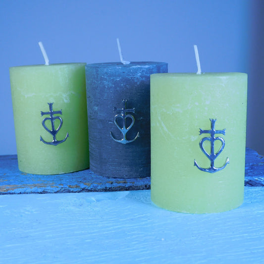 Set of Camargue Cross Candle Pins, Three Candle Pins, Camargue Cross Candle Decorations, Handmade, in Finest Pewter, by William Sturt