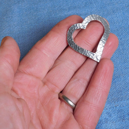 Set of 3 Heart Candle Pins, Three Heart Candle Decorations, Handmade, in Finest Pewter, by William Sturt