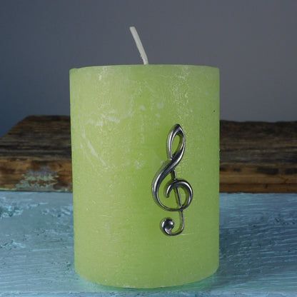 Set of Treble Clef Candle Pins, Three Music Themed Candle Decorations, Handmade, in Finest Pewter, by William Sturt