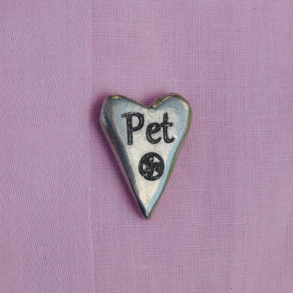 Pet BDSM Pocket Token, Heart, BDSM Accessories, Sub Aftercare Token, Aftercare Submissive, Handmade, in Fine Pewter, by William Sturt