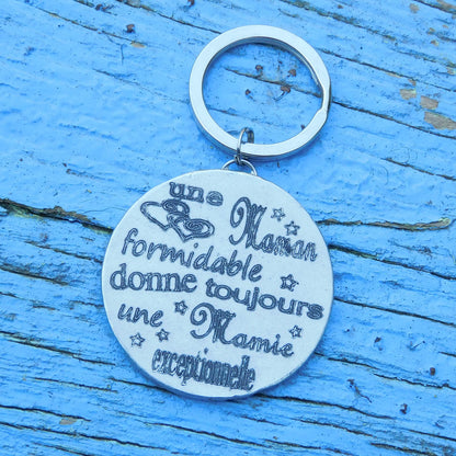 French Granny Keyring, Mamie Exceptionnelle, Personnalised Keyring, French Granny Keyring, Handmade, in Finest Pewter, by William Sturt