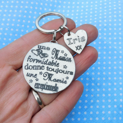 French Granny Keyring, Mamie Exceptionnelle, Personnalised Keyring, French Granny Keyring, Handmade, in Finest Pewter, by William Sturt