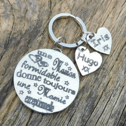 French Granny Keyring, Mamie Exceptionnelle, Personnalised Keyring, French Granny Keyring, Handmade, in Finest Pewter, by William Sturt