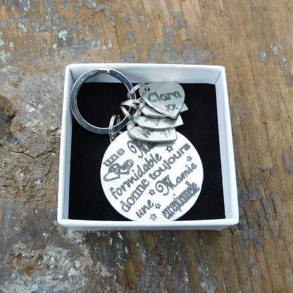 French Granny Keyring, Mamie Exceptionnelle, Personnalised Keyring, French Granny Keyring, Handmade, in Finest Pewter, by William Sturt