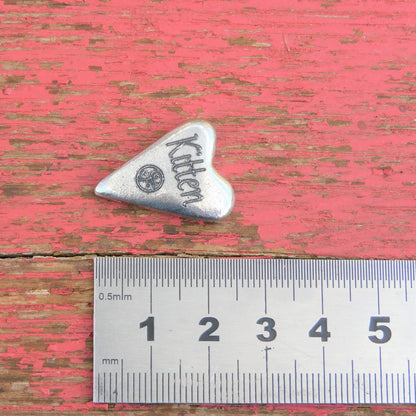 Kitten, BDSM Pocket Token, BDSM Accessories, Sub Aftercare Token, Aftercare Submissive, Handmade, in Fine Pewter, by William Sturt