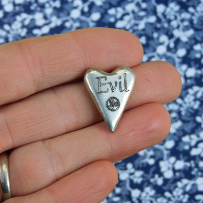 Evil, BDSM Pocket Token, BDSM Accessories, Sub Aftercare Token, Aftercare Submissive, Handmade, in Fine Pewter, by William Sturt